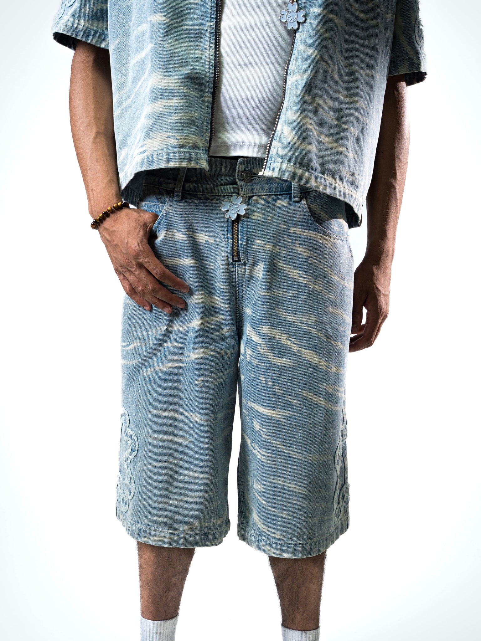 TOROM - Short en Jean Azur
