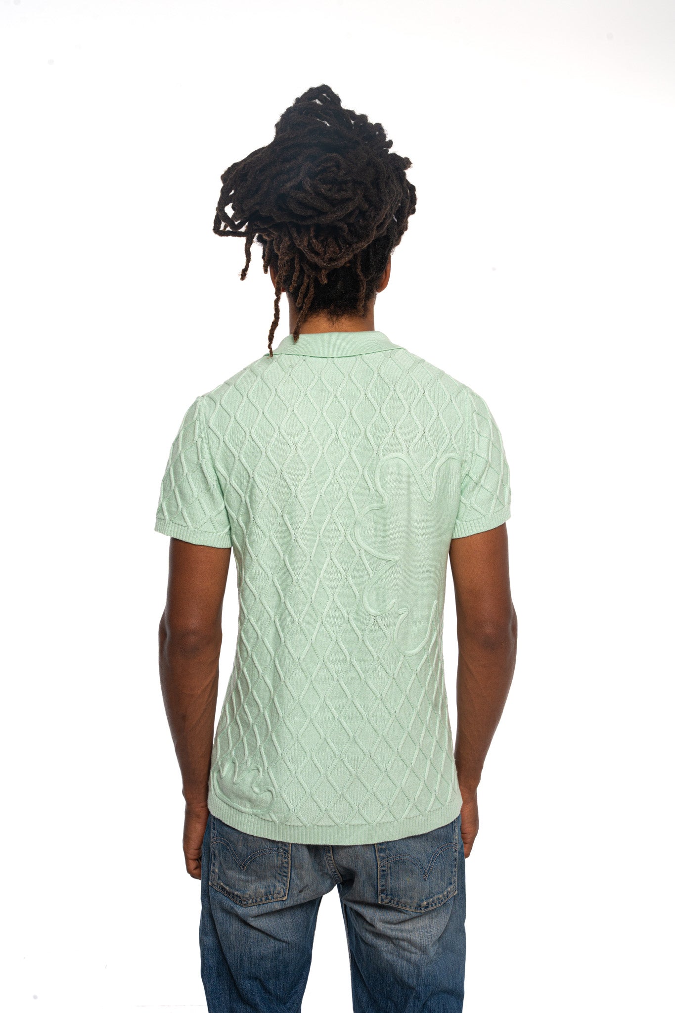 Polo Trèfle en Laine Vert Menthe