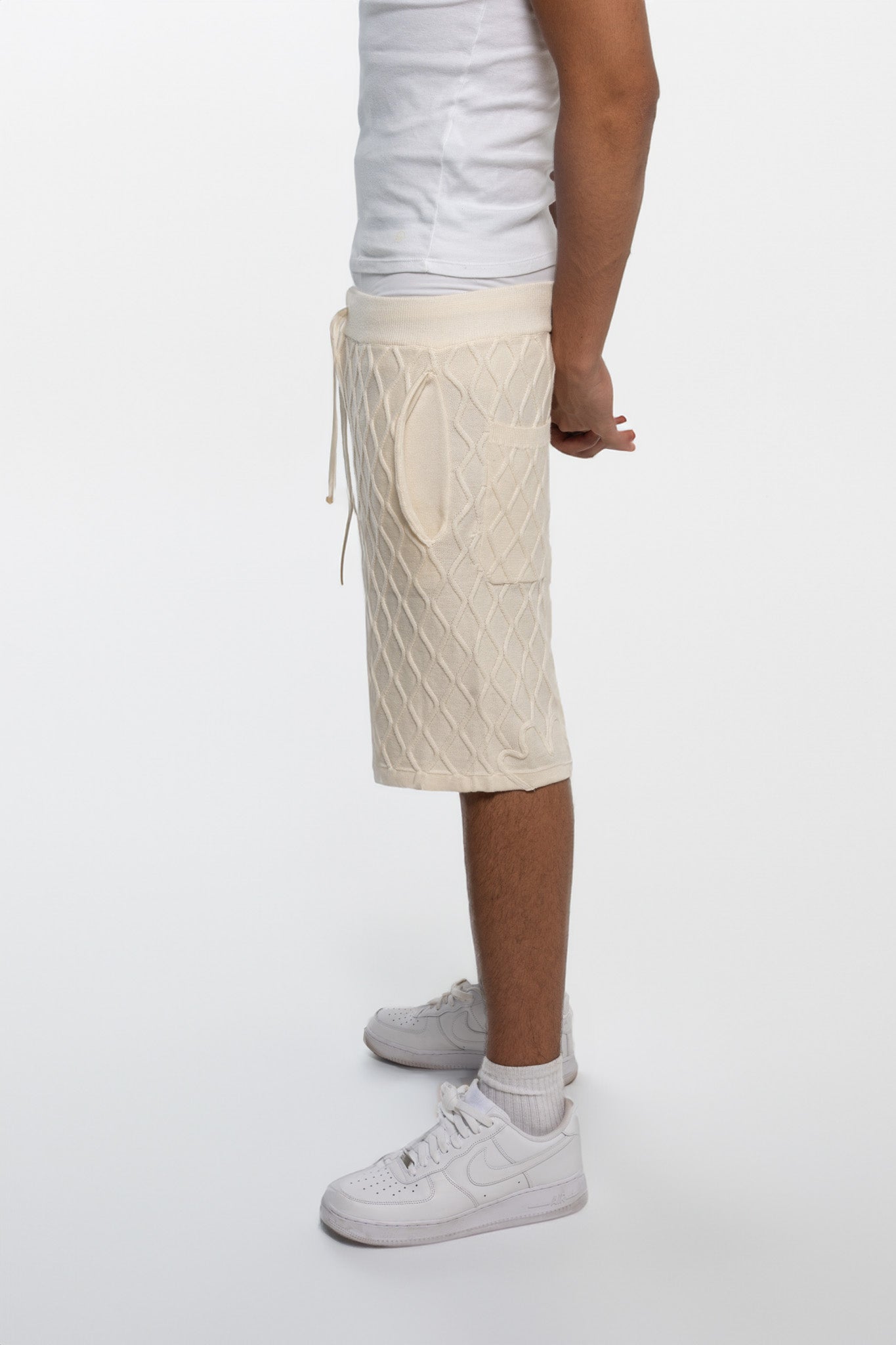 Short Trèfle en Laine Blanc Crème